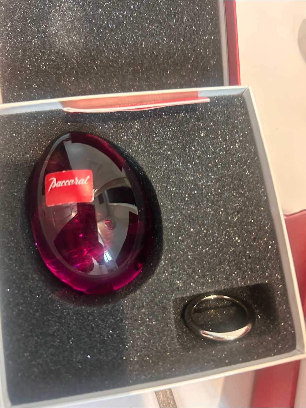 Baccarat Deep Purple Crystal Egg